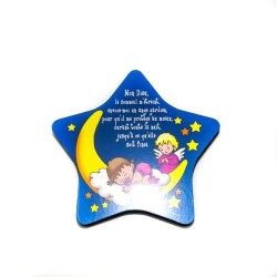 Cadre étoile en bois pour fille avec texte en français