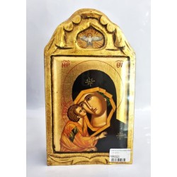 Icône sculptée dorée. 12/21 cm