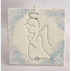 Cadre avec ange bleu. 10/10 cm