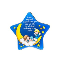 Cadre étoile en bois pour garçon avec texte en néerlandais