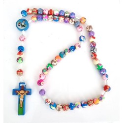 Chapelet enfant perle 8mm bleu
