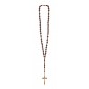Donkere bruine houten ketting op touw