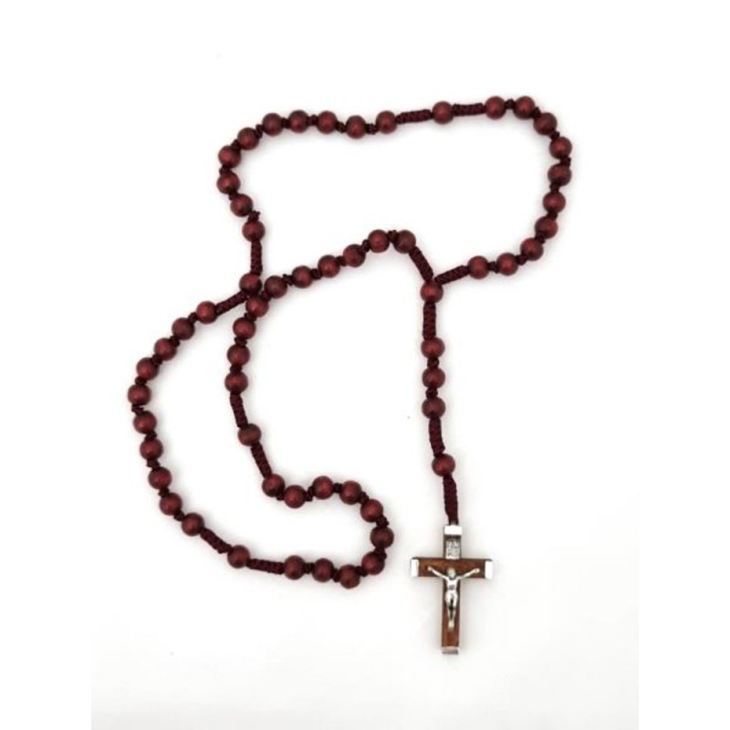 Chapelet en bois sur corde