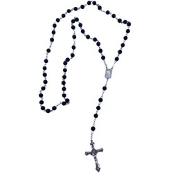 Black Glass Rosary 6mm
