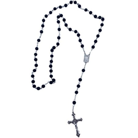 Black Glass Rosary 6mm
