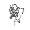 Chapelet perle ovale en verre noir
