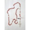 Chapelet en argent avec des perles en pierre corail