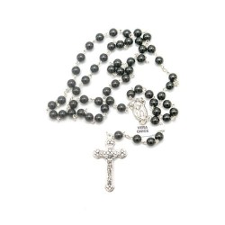 Chapelet en pierre Onyx noir