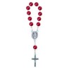 Dizainier perle en verre marbré rouge 6mm