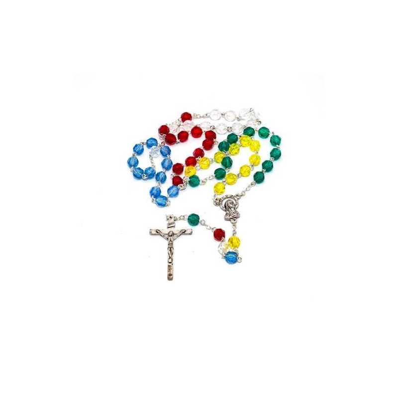 Veelkleurige plastic Missionaris Rozenkrans