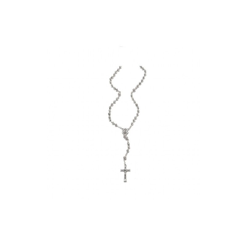 Rozenkrans kraal 5mm zilver metaal