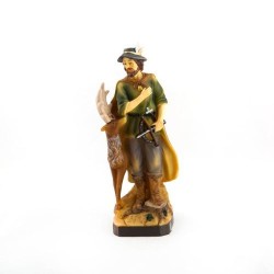 Standbeeld van Sint Hubert in hars. 20 cm