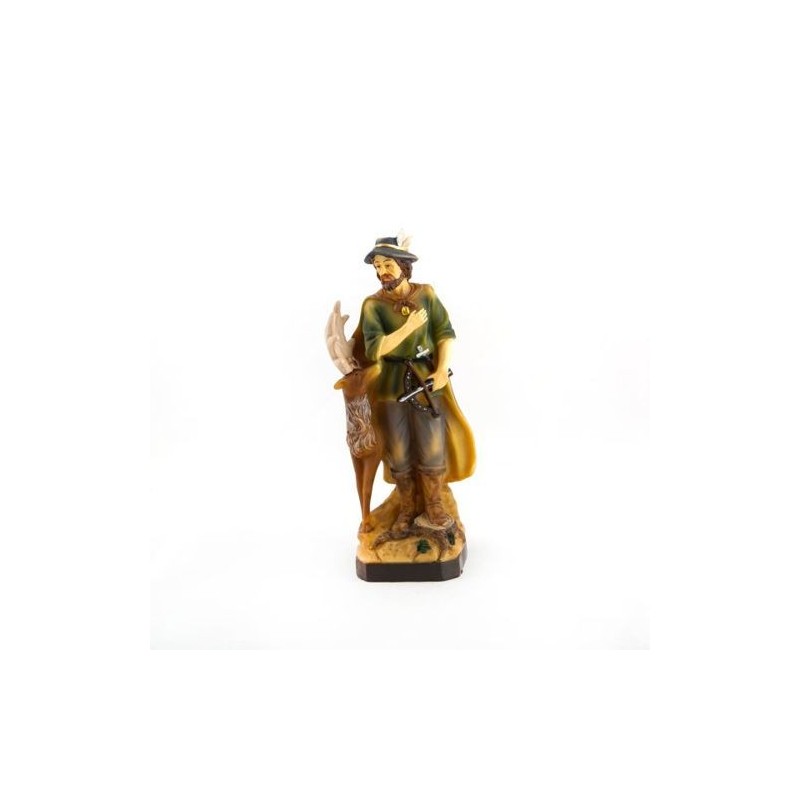 Standbeeld van Sint Hubert in hars. 20 cm