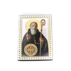 Houten icoon van Sint Benedictus