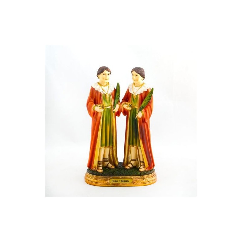Standbeeld van Saints Como en Damien in hars. 20,3 cm