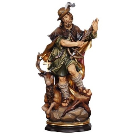 Gesneden houten beeld St. Hubert 20cm