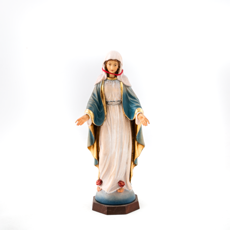 Statue de la Vierge Miraculeuse en bois. 15 cm