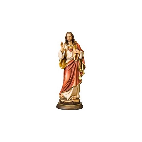 Statue Sacré Cœur de Jésus 22cm en bois d'érable