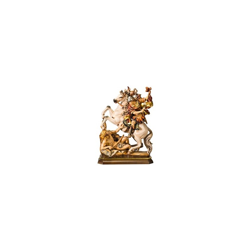 Statue St. Martin à cheval 32cm en bois antique