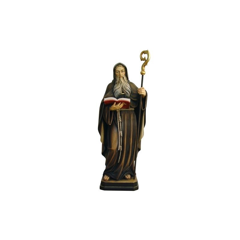 Houten beeld van Sint Benoit 20 cm