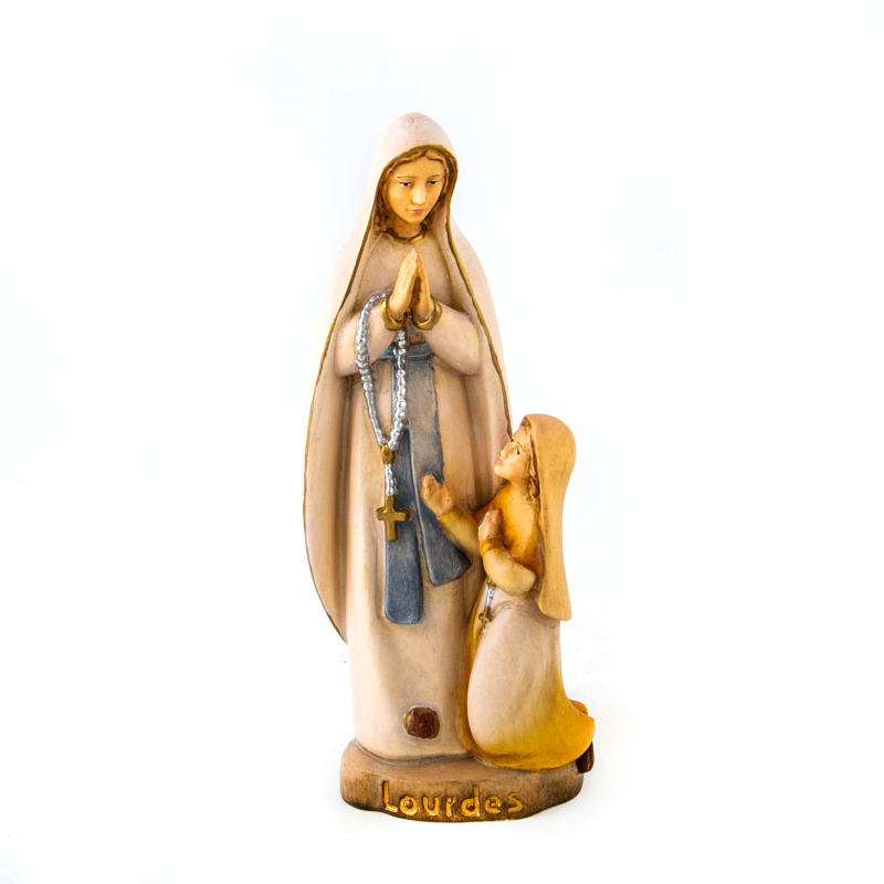 Standbeeld van de verschijning van Lourdes in hout.20 cm