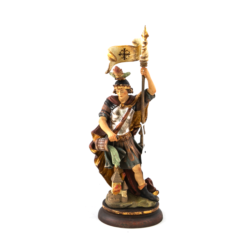 Houten beeld van Sint Florian.22 cm