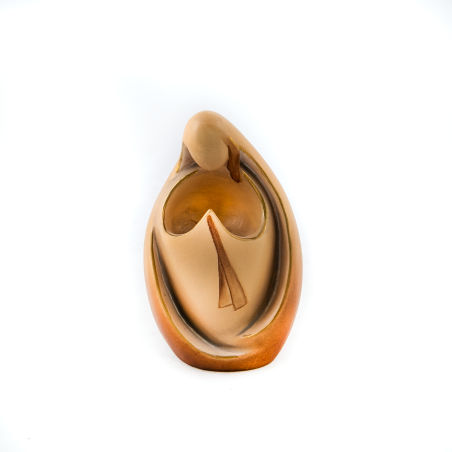Gestileerd houten standbeeld van de Maagd die bidt. 12 cm