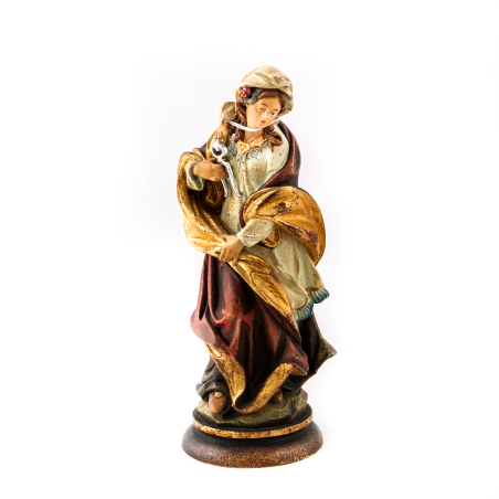 Houten standbeeld van de heilige Apollina. 22 cm