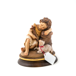 Houten beeld van Sint Johannes de Doper als kind.13 cm
