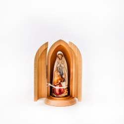 Houten Niche van de verschijning van Lourdes. 10 cm