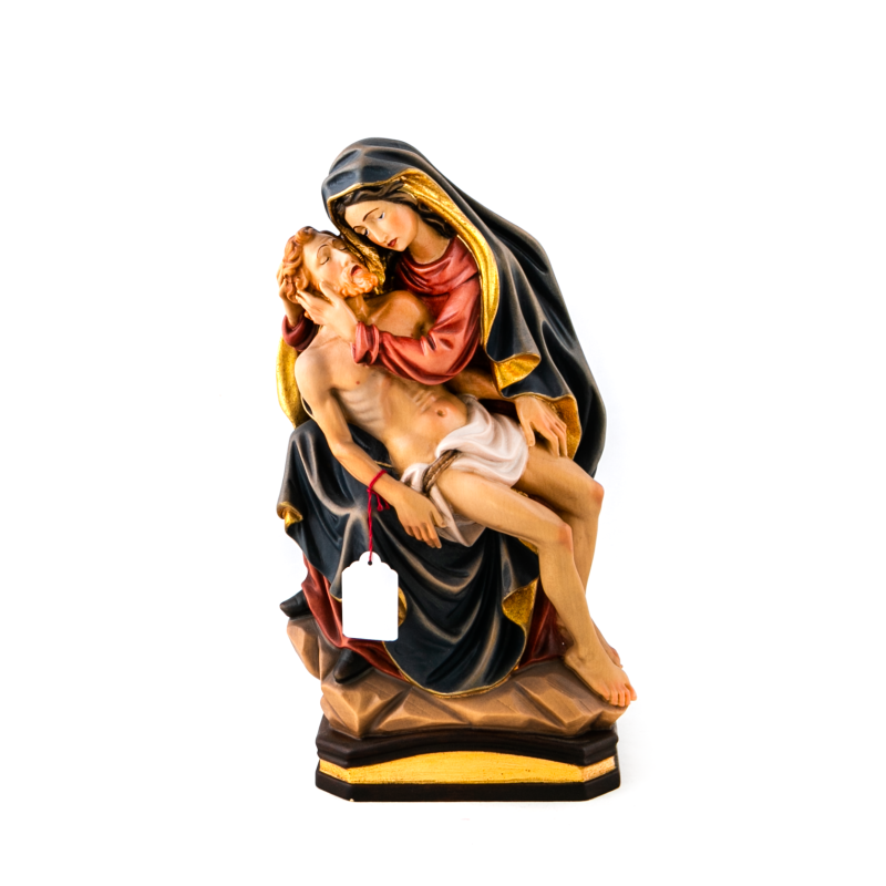 Houten beeld van de Pieta. 30 cm