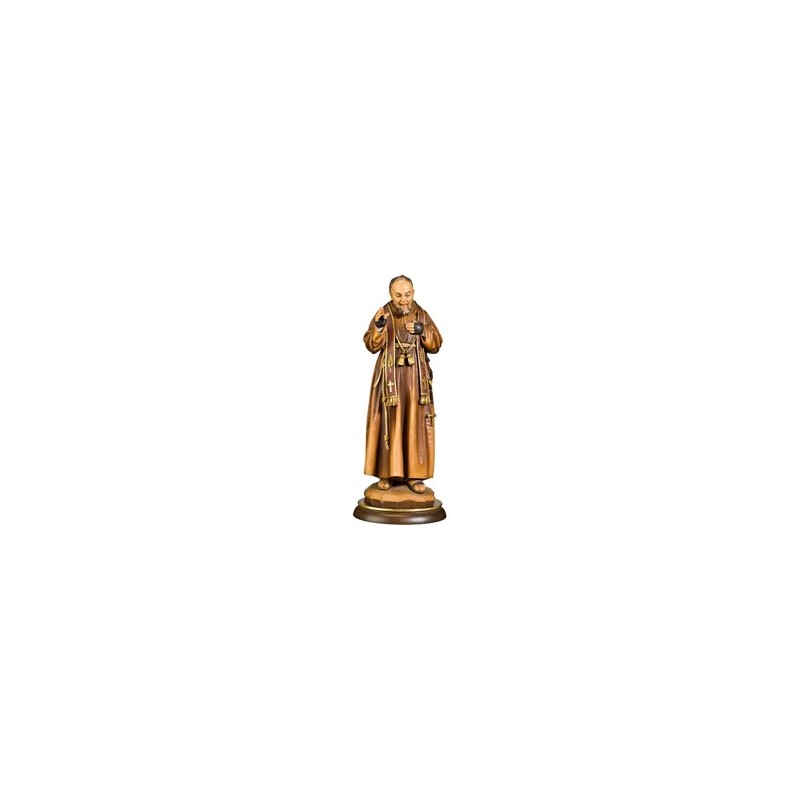 Houten standbeeld van Padre Pio. 22 cm