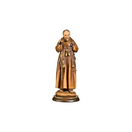Houten standbeeld van Padre Pio. 22 cm