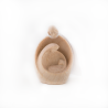 Gestileerd houten beeld van de Heilige Familie. 5 cm
