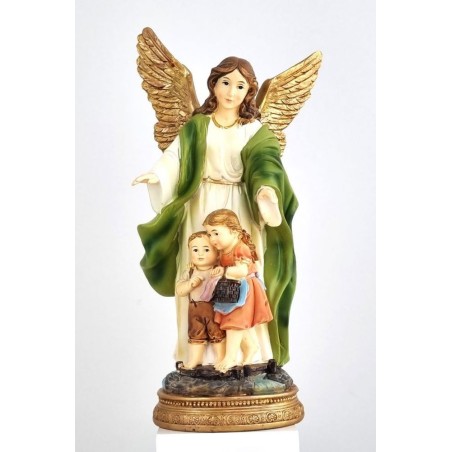 Statue d'ange custode en résine. 21.5 cm