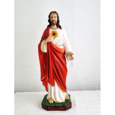 Statue Sacré Coeur de Jésus 60cm résine 2