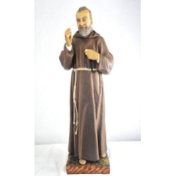 Beeld van Padre Pio in gekleurde hars. 115 cm