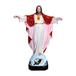 Heilig standbeeld hart van Jezus open armen 85 cm hars 