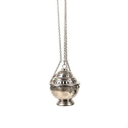 Chrome wierook met ketting. 14 cm hoog