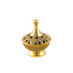 Encensoir doré avec décor martelé. 7 cm