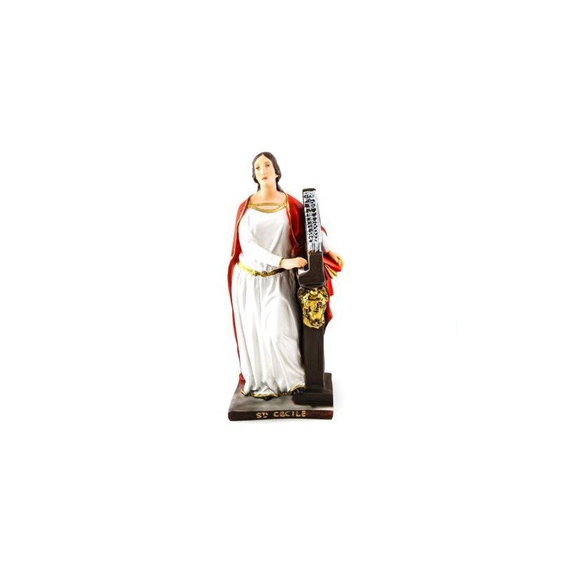 Standbeeld van Sainte Cécile in hars. 40 cm