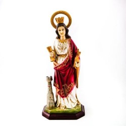 Standbeeld van St. Barbara in hars. 39 cm