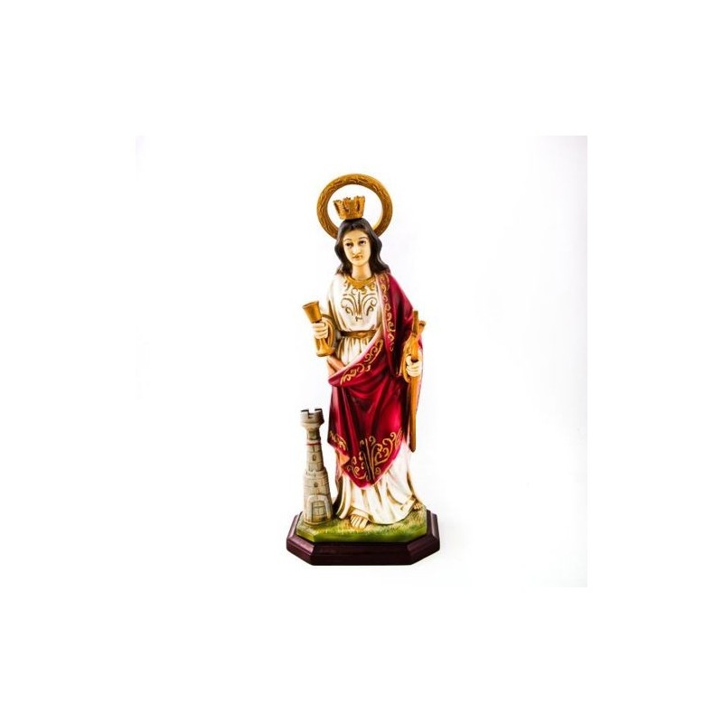 Standbeeld van St. Barbara in hars. 39 cm