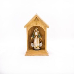 Nische met beeld van de Miraculeuze Maagd in hars. 23 cm