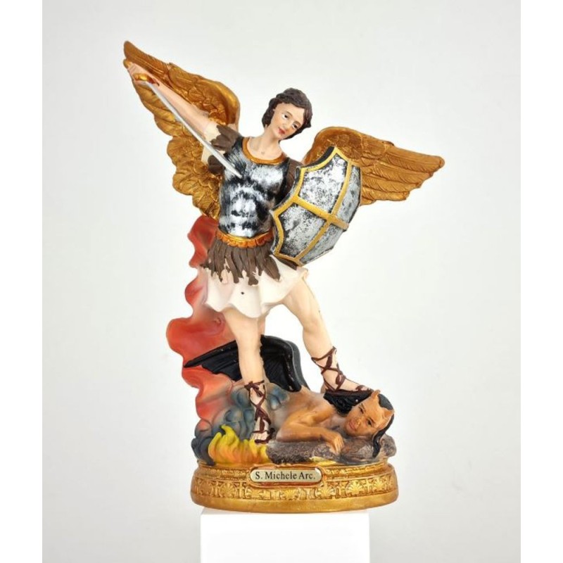 Statue St Michel 20cm résine