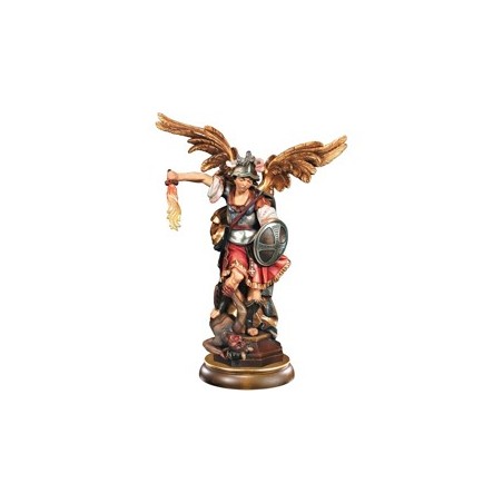 Statue St. Michel Archange 33cm en bois d'érable