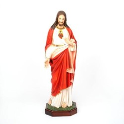 Statue de Jésus Sacré Coeur en résine. 85 cm