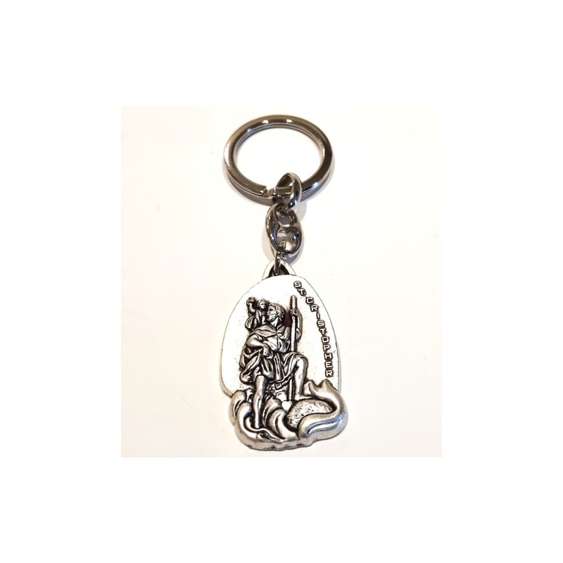 Porte-clés de St Christophe avec inscription