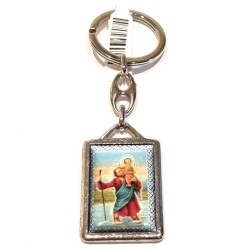 PORTE-CLES SAINT  CHRISTOPHE EN COULEUR