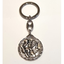 Porte-clés argenté de St Christophe